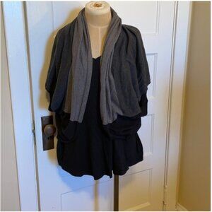 Ann Taylor Wrap Sweater Shrug M/L Black and Gray